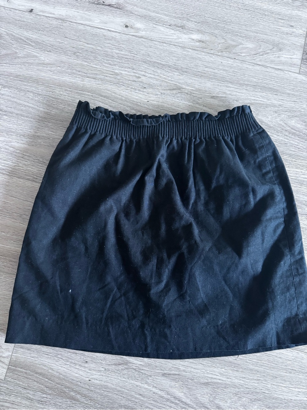 J. Crew Black Elastic-Waist Mini Skirt